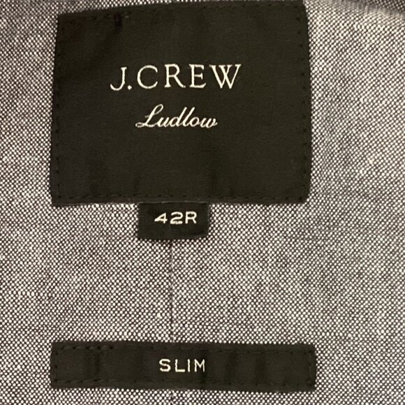 J.Crew Ludlow Slim-Fit Men’s Blazer Size 42R Baird McNutt Linen Blend Gray - Picture 3 of 13